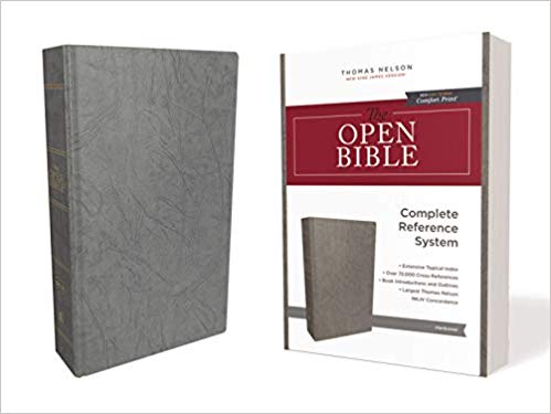 NKJV OPEN BIBLE GRAY HC